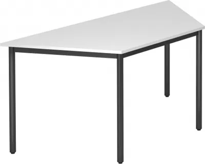 Produktbild von Trapeztisch Rundfuß 160x69cm Weiß/Schwarz