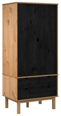 Immagine prodotto di Guardaroba OTTA Nero 76,5 x 53 x 172 cm Legno Massello di Pino