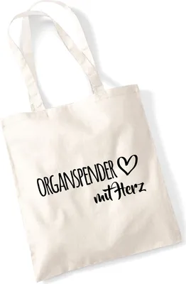 Produktbild von Huuraa Jutebeutel Organspender mit Herz 10 Liter Natural Baumwolle Tasche Geschenkidee