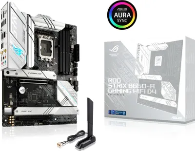 Productafbeelding van ASUS ROG STRIX B660-A GAMING WIFI D4 - Moederbord - ATX - LGA1700-socket - B660-chipset - USB-C Gen2, USB-C Gen1, USB 3.2 Gen 1, USB 3.2 Gen 2, USB-C Gen 2x2 - 2.5 Gigabit LAN, Wi-Fi, Bluetooth - Geïntegreerde grafische kaart (CPU vereist)
