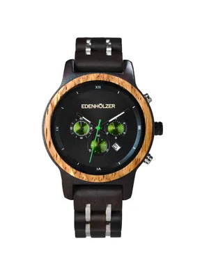 Produktbild von Edenhölzer Holzuhr Damen Holzarmband Chronograph St. Lucia
