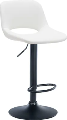 Produktbild von CLP Barhocker Camden Kunstleder drehbar und höhenverstellbar weiß Material Gestell Metall matt schwarz