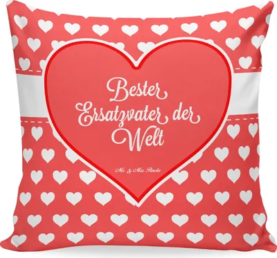 Produktbild von Mr. & Mrs. Panda Dekokissen Ersatzvater - Geschenk, Wohnzimmerkissen, Dankeschön, Dad, Sofa Kissen, Polster, Paps, Geburtstag, Bester, kuschelkissen 40x40, Vati