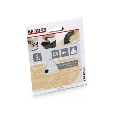 Produktbild von 5 Schleifblätter 90X90X90 mm K40 KRT210053
