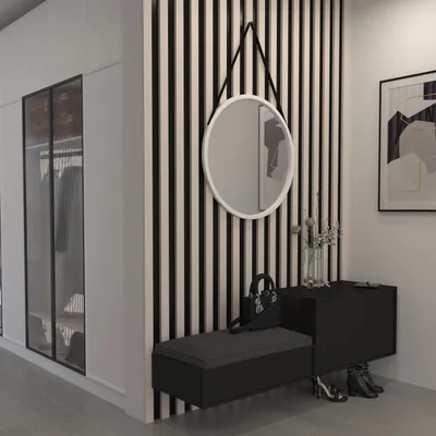 Image de Miroir suspendu DMITRI - blanc / noir