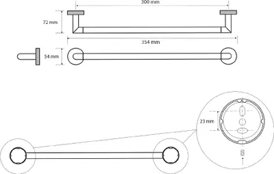 Zdjęcie produktu dla LARISSA wieszak na ręczniki 300 mm, chrom