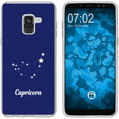 Produktbild von PhoneNatic Case kompatibel mit Samsung Galaxy A8 (2018) EU Version Silikon-Hülle SternzeichenCapricornus M7