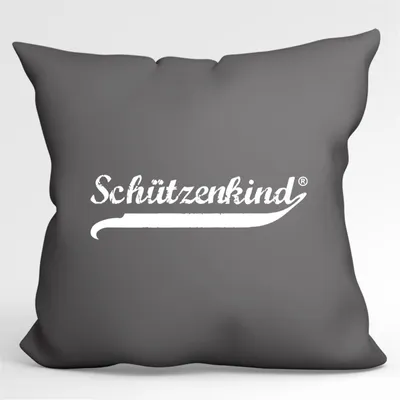 Produktbild von Hellweg Druckerei Dekokissen Schützenkind Vintage Geschenk Sofakissen Steel Grey 40x40cm mit Füllung  Baumwolle Schützenkind Vintage Mitbringsel