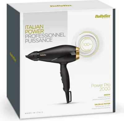Zdjęcie produktu dla BaByliss 6704E, Prąd przemienny, Czarny, Złoto, 2,8 m, Włochy, 2000 W