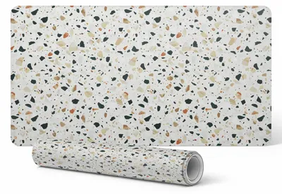 Produktbild von Rutschfeste Schreibtischunterlage mit Terrazzo-Muster, klassisches Design, 120 x 60 cm