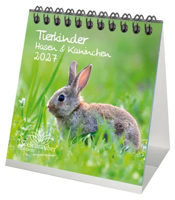 Produktbild von Tierkinder Hasen und Kaninchen Tischkalender 10x10cm für 2027 - Seelenzauber