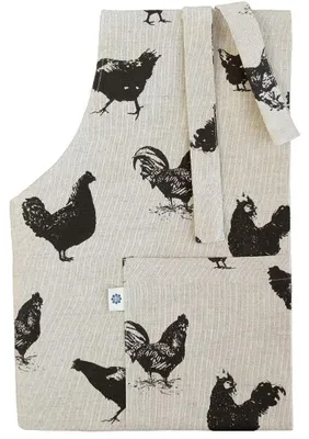 Produktbild von Vintage Baumwoll- und Leinen-Küchenschürze mit Tasche für Kochen und Backen