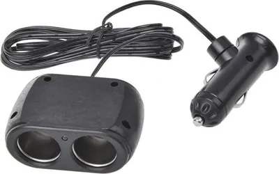 Obrázek produktu pro Dvojitá zásuvka pro automobily s kabelem 2 m, 12/24 V