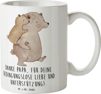 Produktbild von Mr. & Mrs. Panda kakaobecher Danke Papa - Weiß - Geschenk, Kaffeetasse, schätzen, Aufmerksamkeit, Dankeschön, Tasse, Teetasse, Kaffeebecher, Dekotasse, besonderer, sagen
