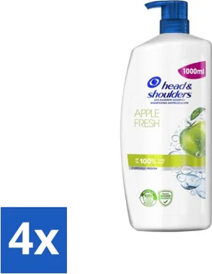 Produktbild von Head & Shoulders Anti-Schuppen-Shampoo – Apfelfrisch – Pumpspender – 1000 ml - Vorteilspack - 4 Stücke