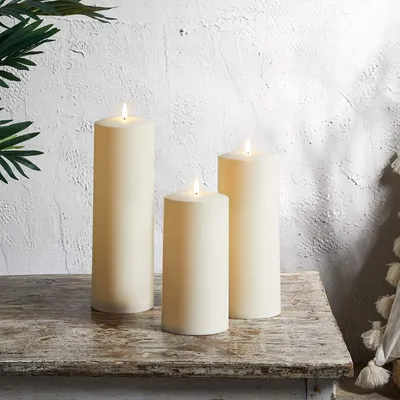 Immagine prodotto di Candele LED TruGlow, candele a stelo con fiamma tremolante bianco caldo e timer, alimentate a batteria, adatte per l'esterno, giardino, balcone, lanterne