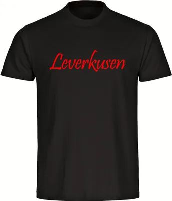 Produktbild von multifanshop Kinder T-Shirt - Leverkusen - Schriftzug, schwarz, Größe 140