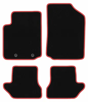 Obrázek produktu pro Velurové autokoberce pro: Citroen C3 Pluriel 2003-2010 (kabriolet) – sada 4 ks, černo-červené, na míru – Wielganizator CARLUX
