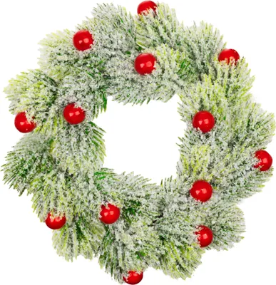 Produktbild von Kranz MagicHome Weihnachten, mit Beeren, verschneit, 16 cm