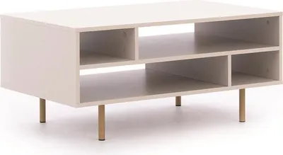 Produktbild von BETTSO Wohnzimmersitzbank 100cm BIANCO Kaschmir auf goldenen Beinen