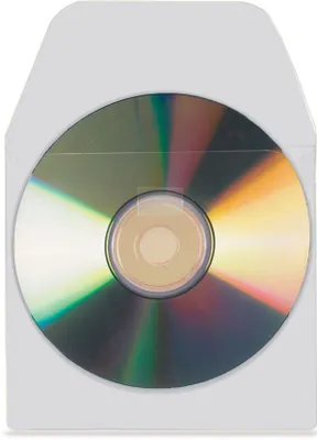 Image de Paquet de 100 boîtiers pp cd-dvd autocollants et transparents avec rabat 3l