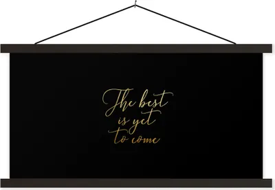Produktbild von MuchoWow® Textilposter Motivation - Gold - Schwarz - Zitat 90x45 cm mit schwarzem Rahmen - Klemmleisten