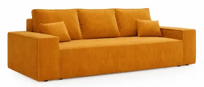 Produktbild von ANMIL Schlafsofa LAGOS 256 × 97 × 94 cm – Cordsofa in Gelb mit Schlaffunktion und Bettkasten