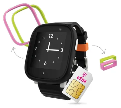 Produktbild von Deutsche Telekom Xplora Kids Watch X6 Play eSIM GPS-Smartwatch für Kinder mit SOS-Taste, Standort-Anzeige, Telefon & Sprachnachrichten | per App mit Smartphone der Eltern verbunden | schwarz