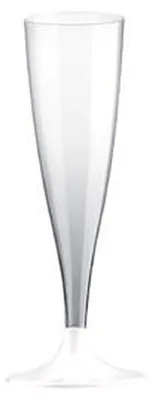 Produktbild von 10 Mehrweggläser Easy Sektflöten + Stiele-MID Sektglas Spritzglas 140 ml
