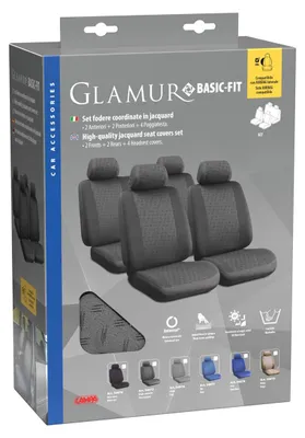 Produktbild von LAMPA Glamur Sitzschonbezug Vorne und Hinten Polyester Grau Sitzbezug