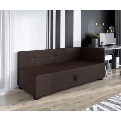 Obrázek produktu pro Jednolůžková postel 80x195 LEJLA PLUS 2 s úložným prostorem - tmavá hnědá