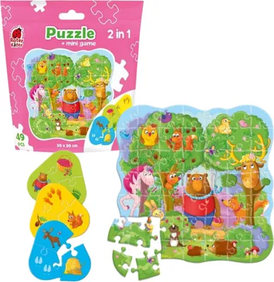 Produktbild von 2-in-1 Puzzle Zauberwald im Beutel Puzzle Lernspiel Roter Käfer