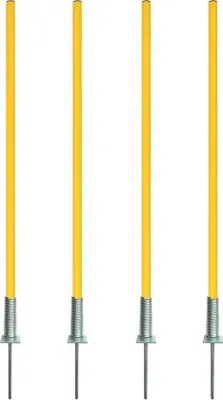 Productafbeelding van Combinatie kantelvoet van metaal met slalomstang 100 cm - set van 4 - stang met veerscharnier