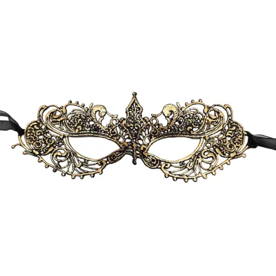 Produktbild von 1 Paar funkelnde Spitze Maskerade Augenabdeckung Frauen venezianische Spitze Augenabdeckung Party Abschlussball Ball Kostüm liefert golden