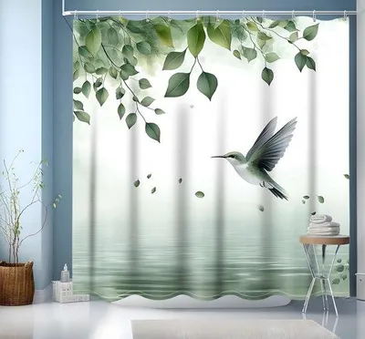 Produktbild von Wasserdichtes Duschvorhang mit Blättern 200x200 cm