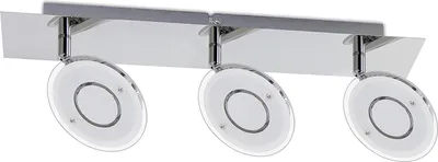 Produktbild von 3-flammige IP44 LED Deckenleuchte Chrom & Glas