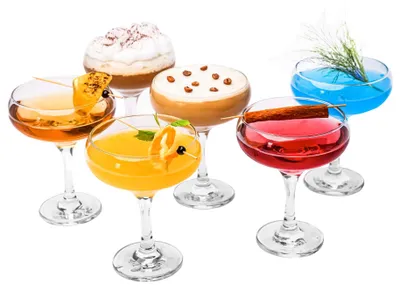 Cocktailgläser Set 6er (270 ml) – Elegante Coupegläser, spülmaschinengeeignet