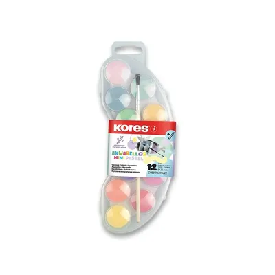 Immagine prodotto di Acquerelli Kores Akuarellas Mini 12 colori pastello, diametro 25 mm