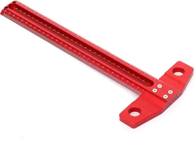 Produktbild von Holzbearbeitung Anreißlineal - T-Typ Markierlineal - 60 cm Kombinationswinkel - 1 mm Lochraster - Aluminiumlegierung - multifunktionale Anreißlehre