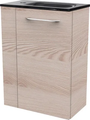 Produktbild von Fackelmann SBC B. CLEVER Gäste WC Set 2-teilig 45 cm, Braun hell, rechts,  Glas anthrazit