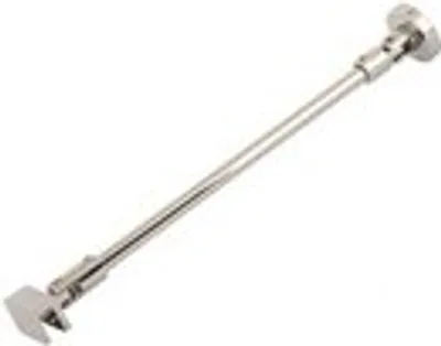 A single shower support rod with mounting hardware on a white background.