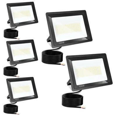 Produktbild von Vigevee LED Strahler Außen 100W, IP66 LED Fluter mit 3 Farbtemperaturen, 3000K/4000K/6500K, 5er Set