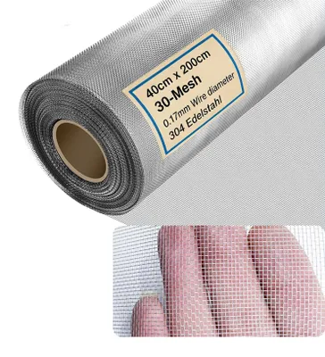 Edelstahl Drahtgitter 1 mm, 40x200 cm, Insektenschutz