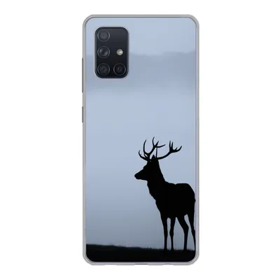 Produktbild von MuchoWow® Handyhülle Schutzhülle Hülle für Samsung Galaxy A51 Hirsch - Nebel - Silhouette Silikon Softcase Handy Hülle - Schutzabdeckung