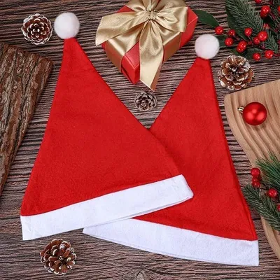 Immagine prodotto di 12 cappelli di Babbo Natale con pompon, regalo di Natale di Babbo Natale