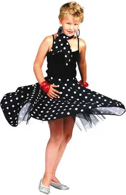 Productafbeelding van Rock in zwart-wit, zwart, rok uit de jaren 50, kinderkostuum, kinderrok, zonder onderrok of petticoat