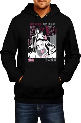 Immagine prodotto di Felpa con cappuccio da uomo Demon Anime Slayer Tanjiro Nezuko Kamado 004, Man M , Noir