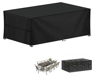 Zdjęcie produktu dla Pokrowiec na meble ogrodowe, 260x100x80 cm - Wodoodporna ochrona dla stołu i krzeseł
