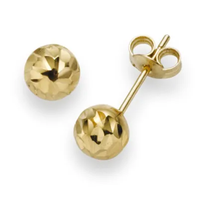 Produktbild von 6mm Kugel Ohrstecker Stecker Ohrschmuck 585 Gold Gelbgold diamantiert Damen