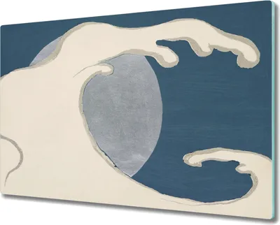 Produktbild von Coloray Hackbrett Kochplattenabdeckung Herdabdeckplatte 80x52 cm Schneidebrett Küchenbrett - Mond Nacht Meer Wellen